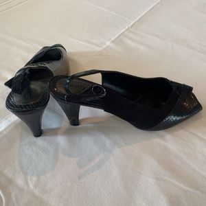 Black Strap Heels - Size 8